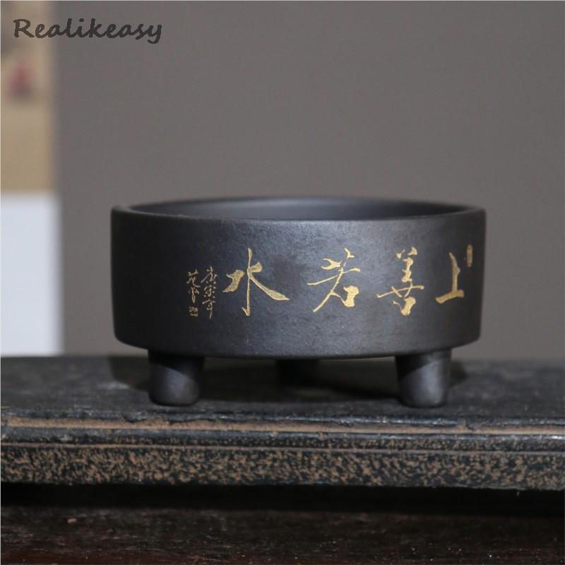 Yixing Purple Clay Pot Desktop - Bonsai Tree Zen Garden 评论和价格