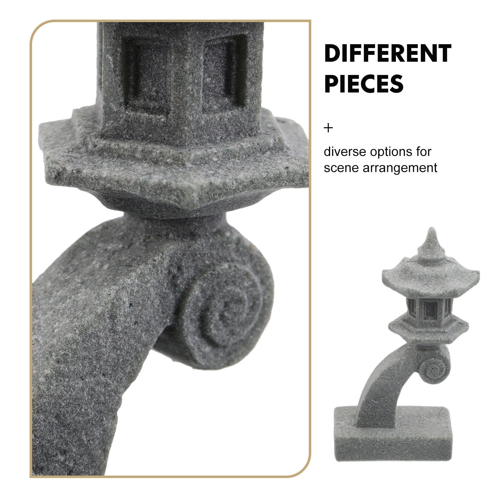 6Pcs Mini Pagoda Tower Lantern - Bonsai Zen Garden Set 评论和价格