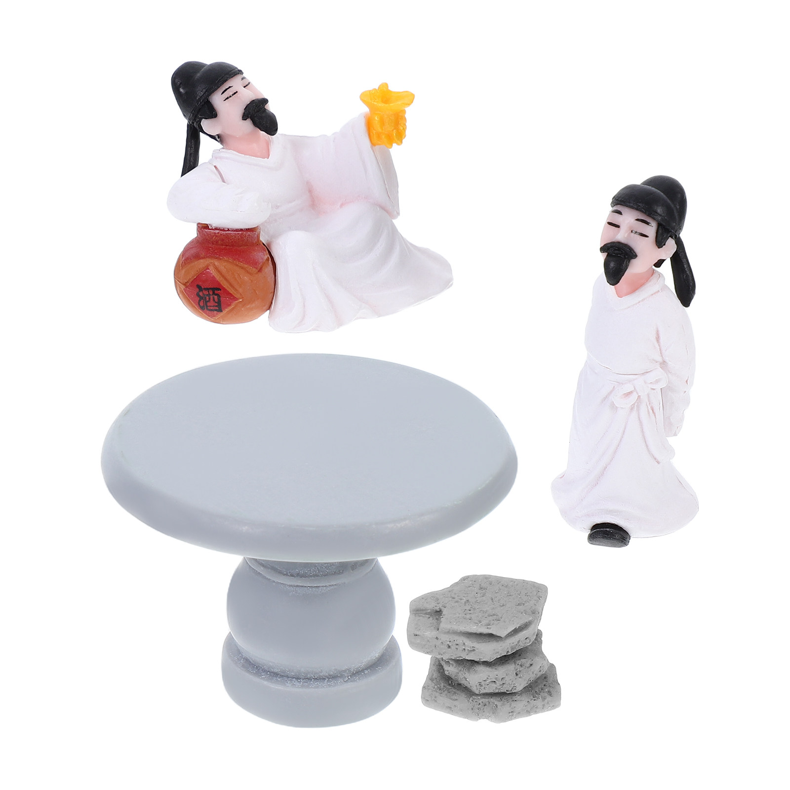 4Pcs Table and Chairs Set with - Bonsai Zen Garden Set 评论和价格