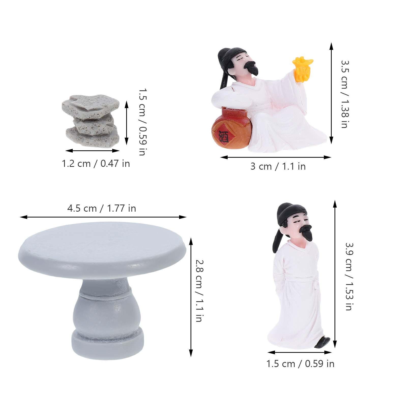 4Pcs Table and Chairs Set with - Bonsai Zen Garden Set 评论和价格