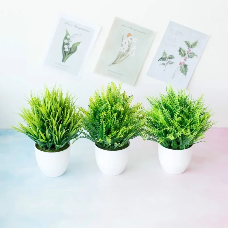 1 Pcs Green Artificial Plants  - Bonsai Garden For Home 评论和价格
