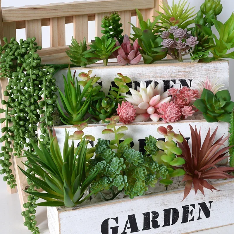 10/20Pcs PVC Succulents Plants - Bonsai Garden For Home 评论和价格
